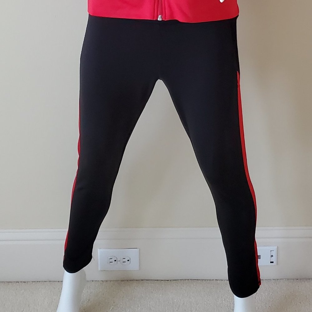 Black Elastic Striped Leggings SZ L/XL